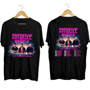 Enrique Iglesias Pitbull Ricky Martin Trilogy 2023 Tour T-Shirt 2 Sided Tee 05